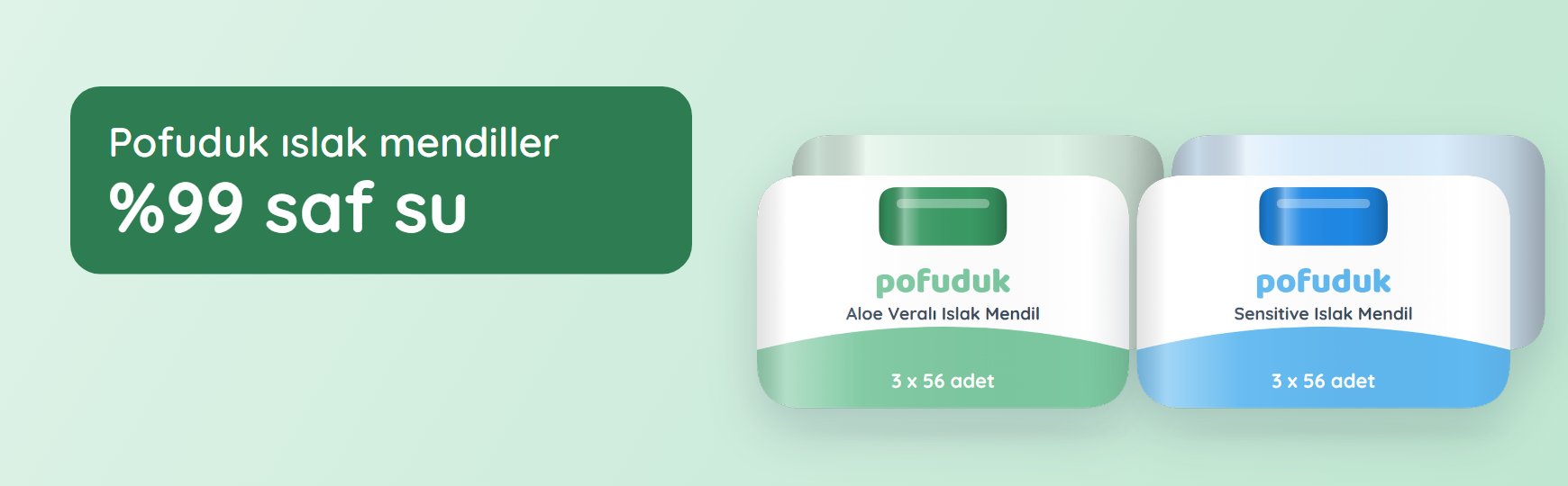Pofuduk ıslak mendiller, yüzde doksan dokuz su