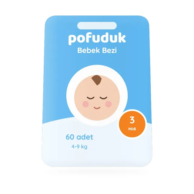 Pofuduk Bebek Bezi 3 Numara Midi 60 Adet