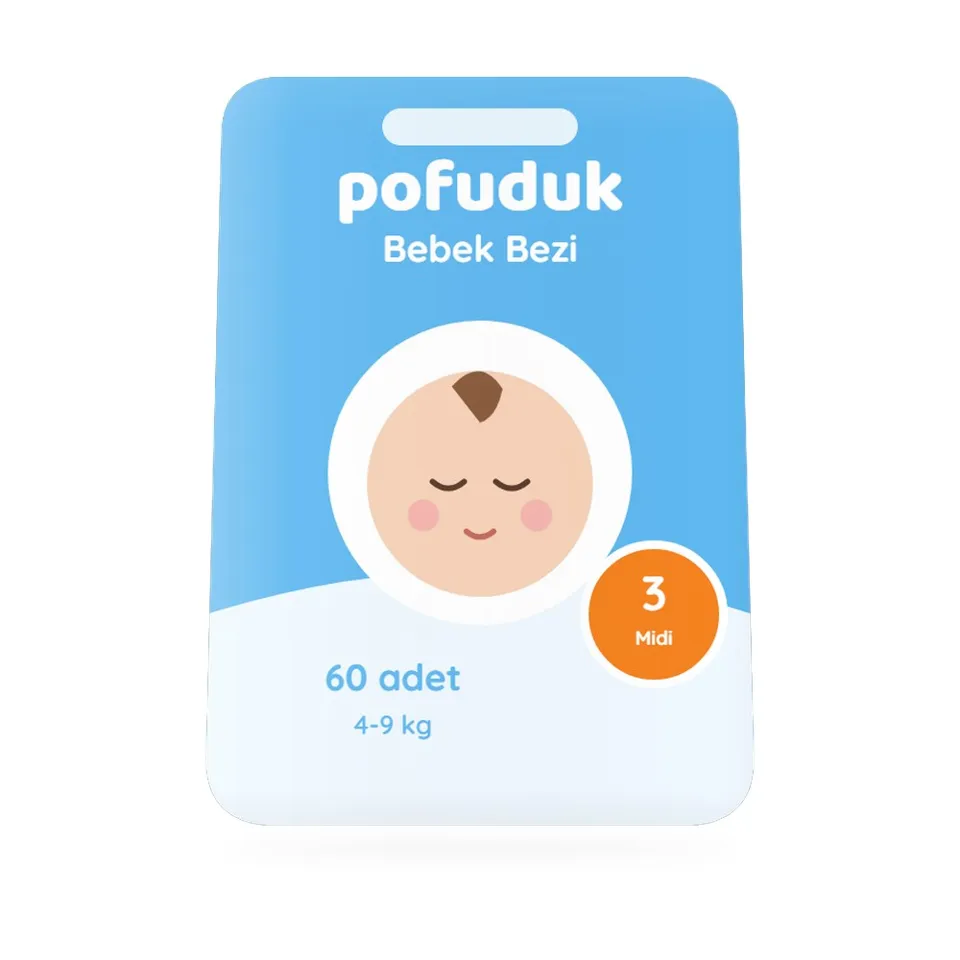 Pofuduk Bebek Bezi 3 Numara Midi 60 Adet