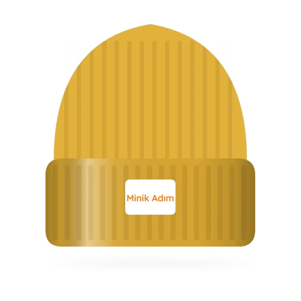 Minik Adım Örme Bere Hardal